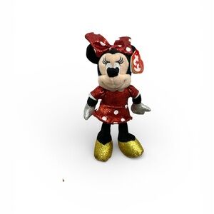 Ty Plush Minnie Mouse Toy - Red and Gold NWT